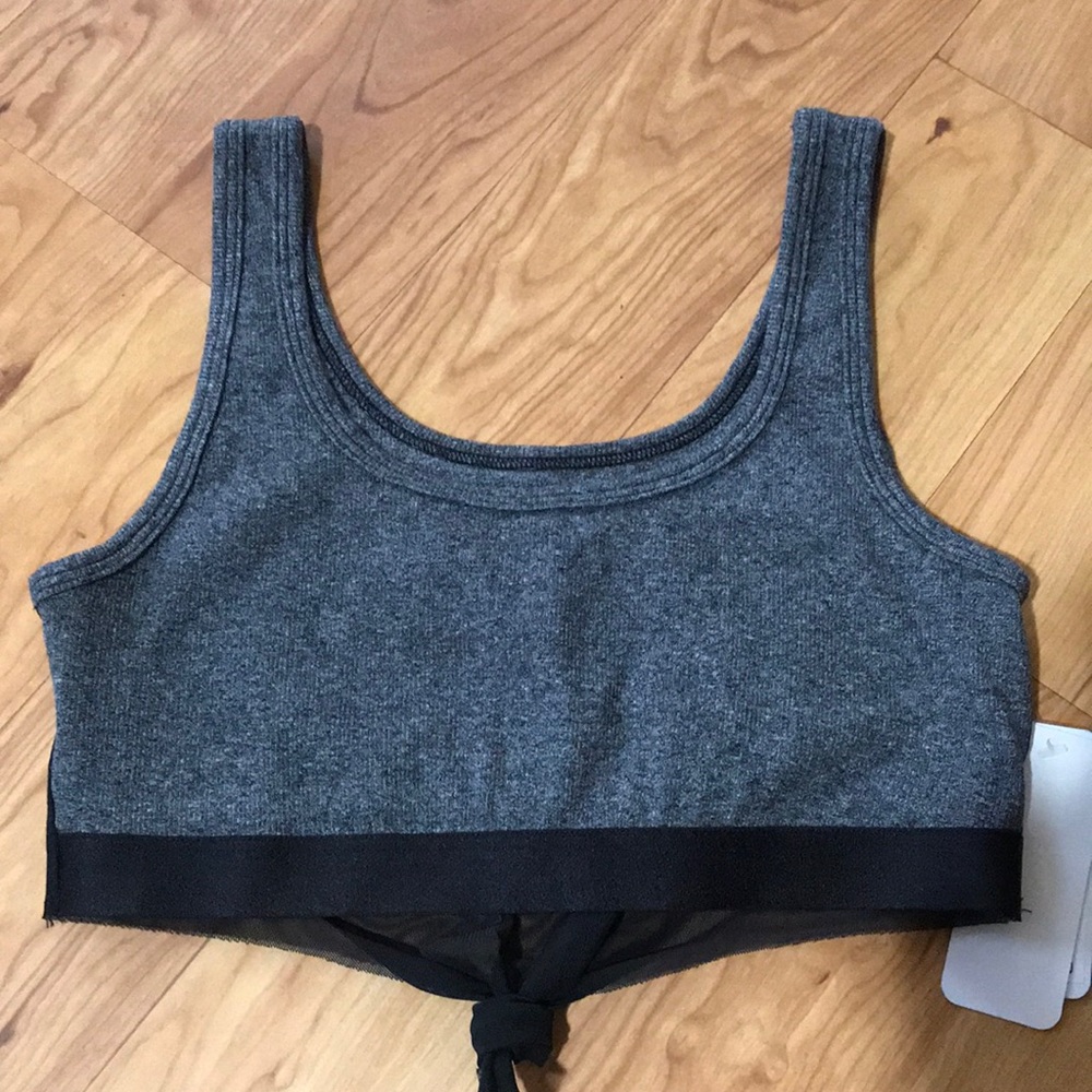 Gray sports bra